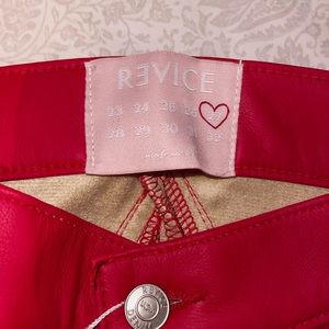 Red PU leather High Waisted